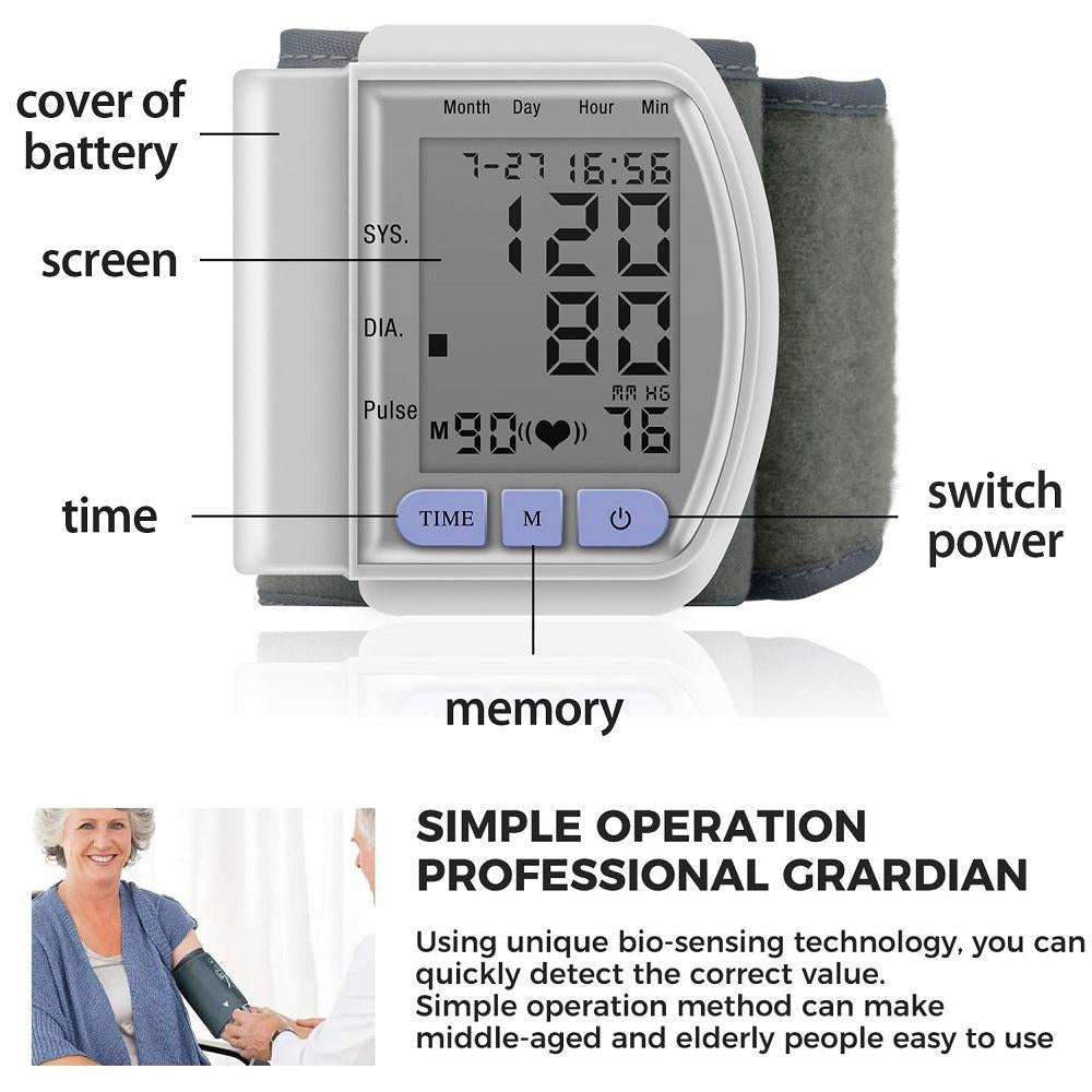 CK-102S Digital Wrist Blood Pressure Monitor For Measuring Arterial Pressure