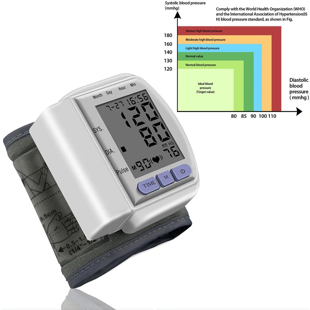 CK-102S Digital Wrist Blood Pressure Monitor For Measuring Arterial Pressure