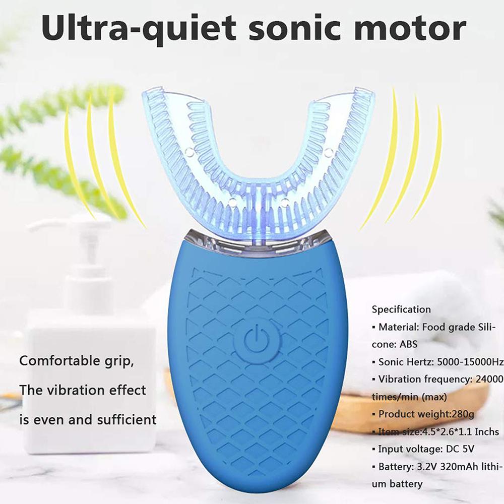 New Smart U-Shaped Silicone Electric Toothbrush 360 ultrasonic Electric Toothbrush