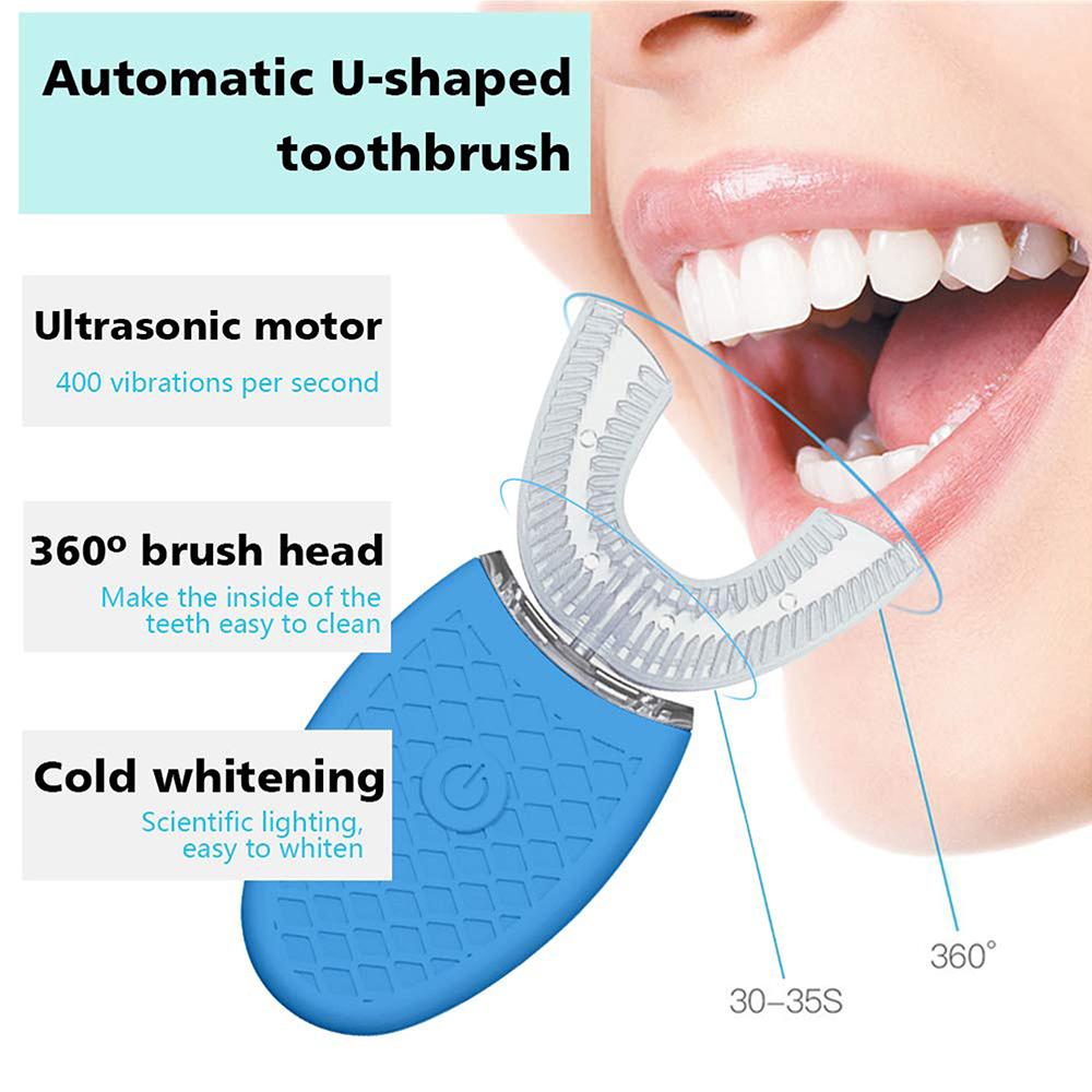 New Smart U-Shaped Silicone Electric Toothbrush 360 ultrasonic Electric Toothbrush