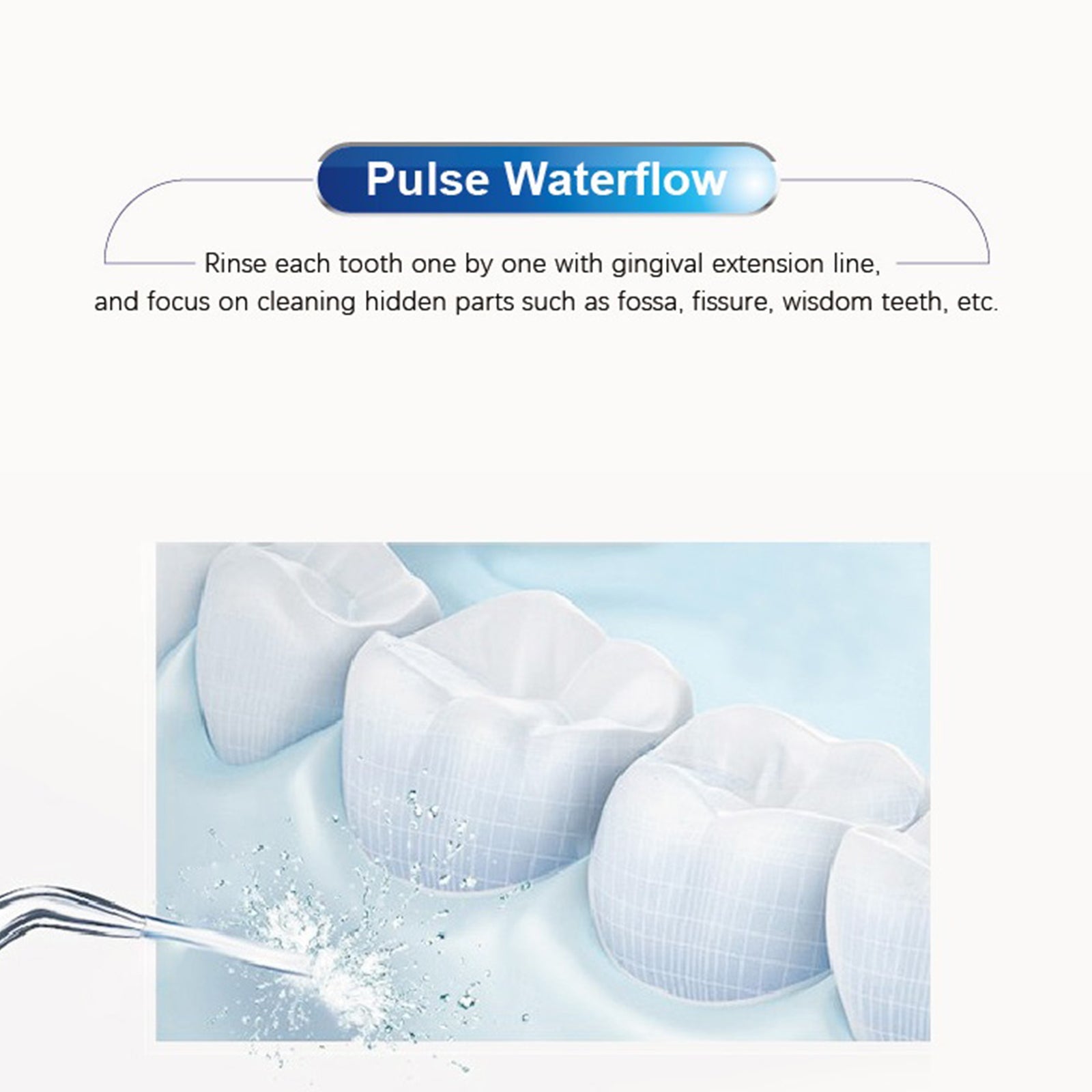 Water Flosser Oral Irrigator with 10 Adjustable Water Jet Pressures, 800ml Capacity