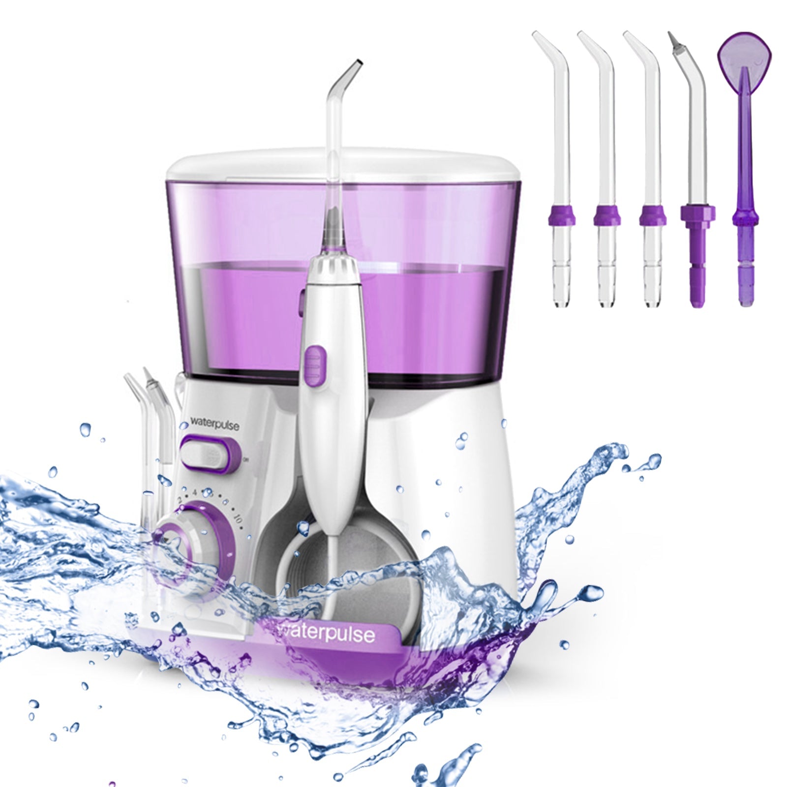 Water Flosser Oral Irrigator with 10 Adjustable Water Jet Pressures, 800ml Capacity