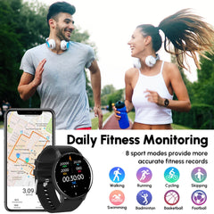IP67 Waterproof Smart Watch Bluetooth Fitness Tracker Camera Remote Control Sports Activity Suitable for Women Men Teens, Intelligent Watch Smart Watch for Android and IOS