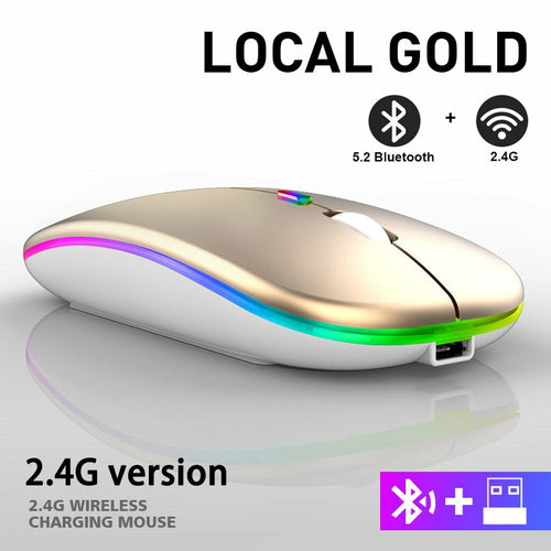 Bluetooth 5.2 RGB Wireless Rechargeable Mouse