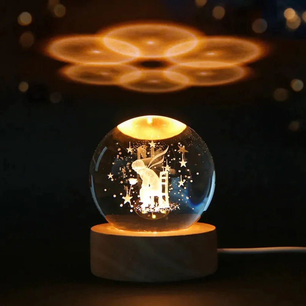 3D Laser Engraved Crystal Sphere
