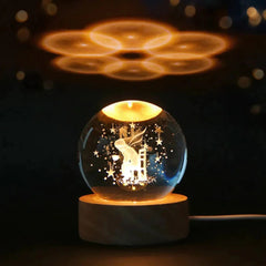 3D Laser Engraved Crystal Sphere