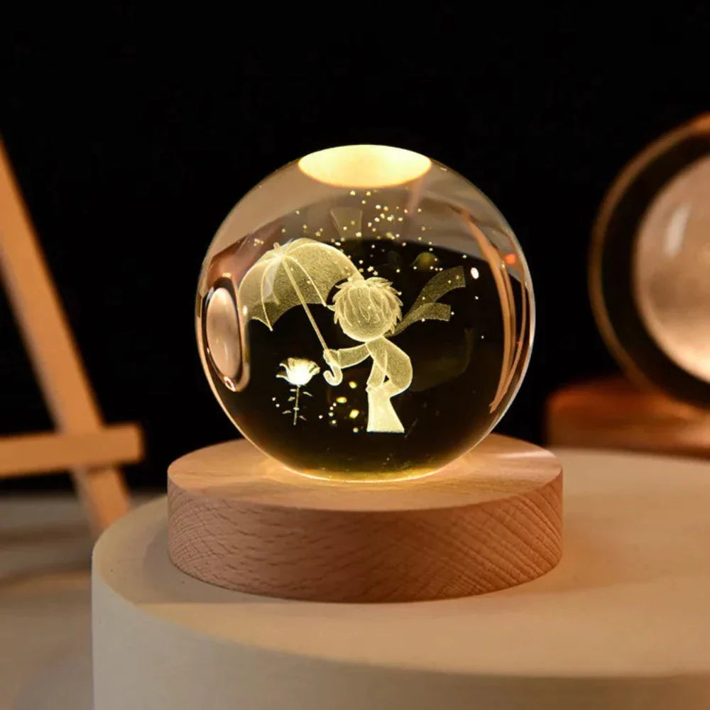 3D Laser Engraved Crystal Sphere