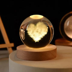 3D Laser Engraved Crystal Sphere