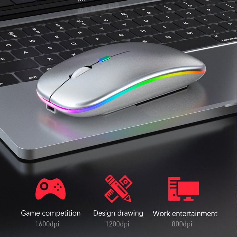 Bluetooth 5.2 RGB Wireless Rechargeable Mouse