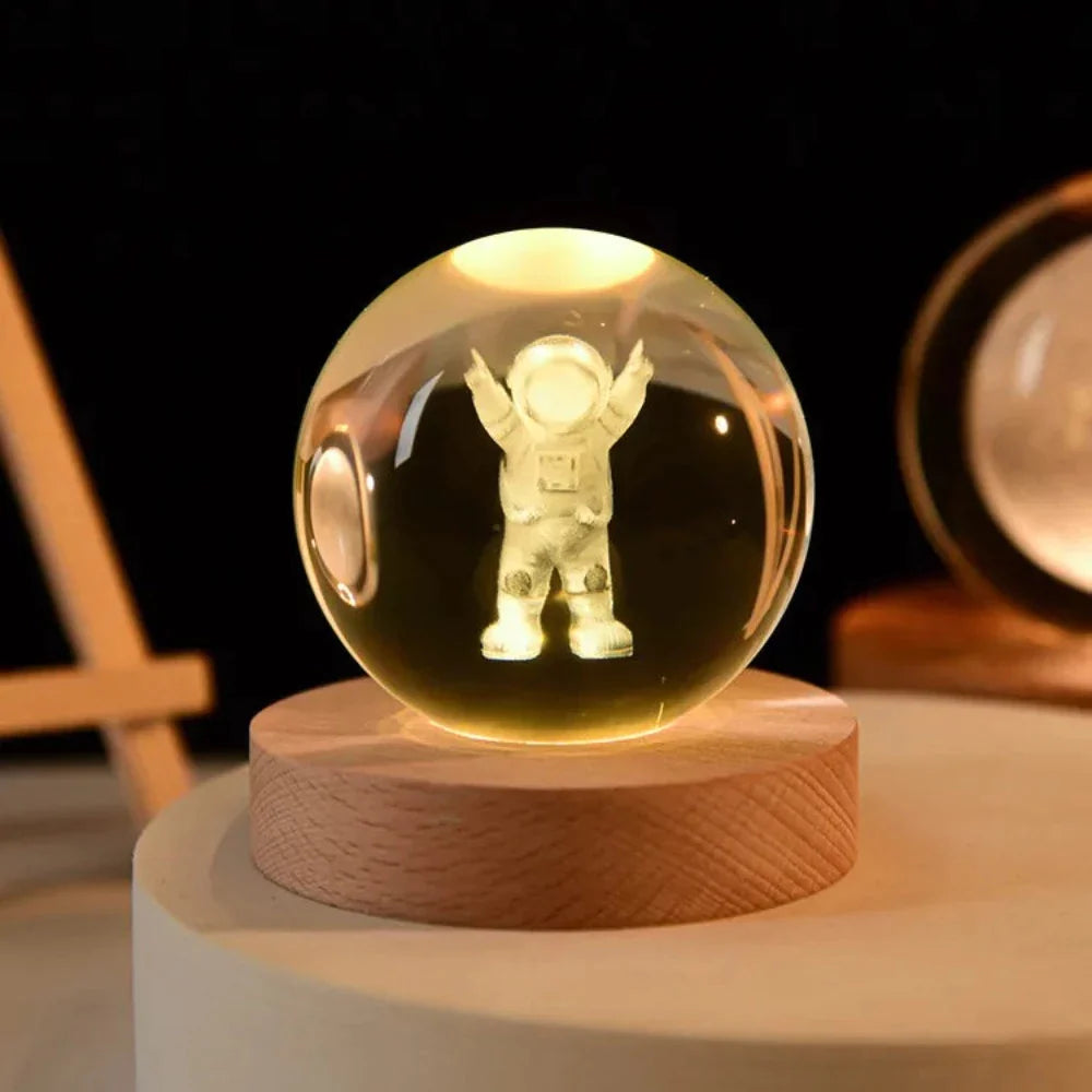 3D Laser Engraved Crystal Sphere