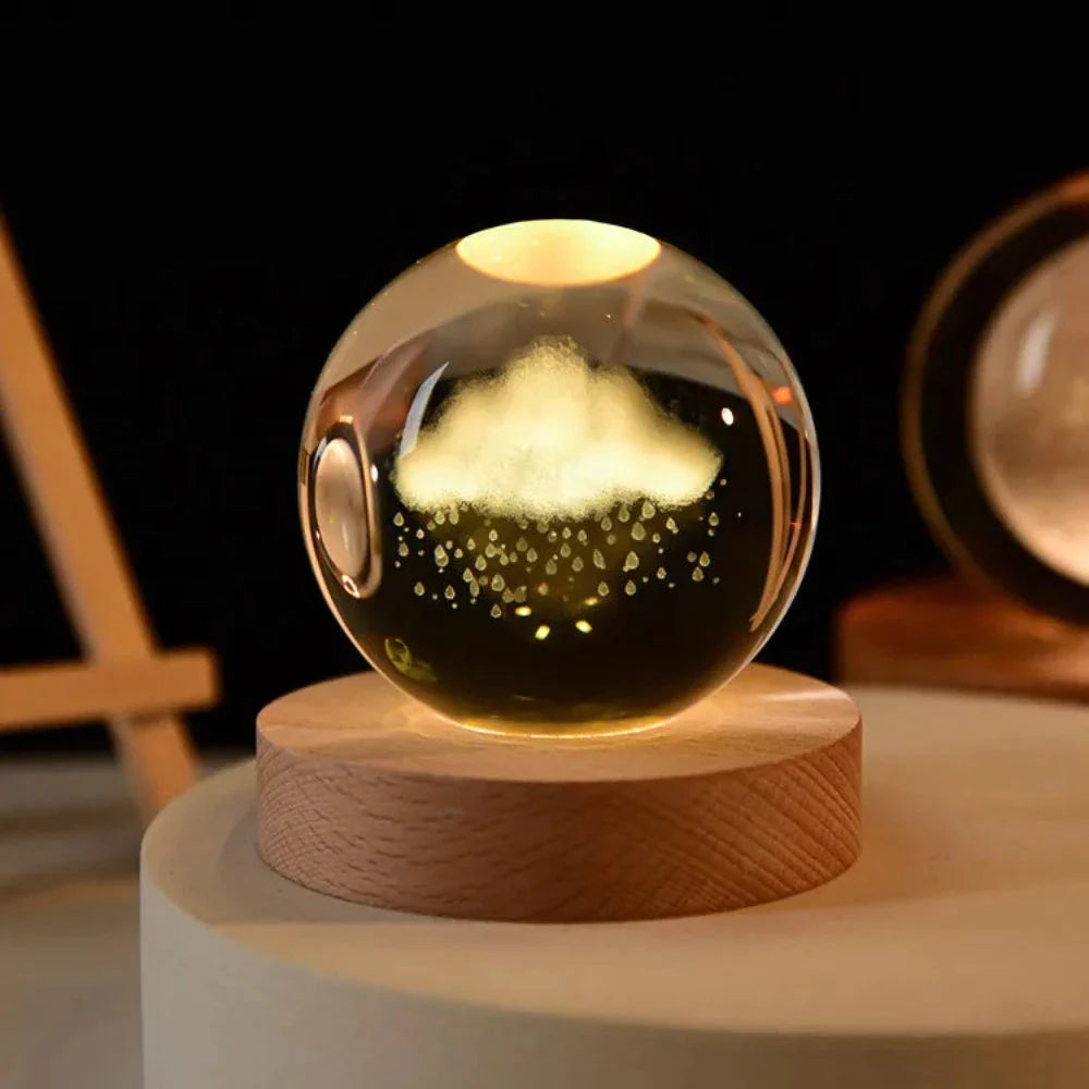 3D Laser Engraved Crystal Sphere