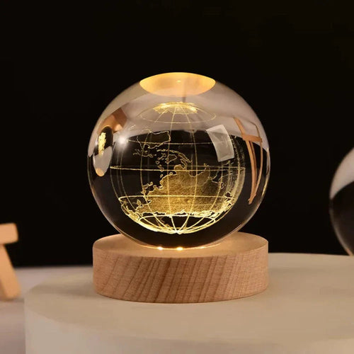 3D Laser Engraved Crystal Sphere