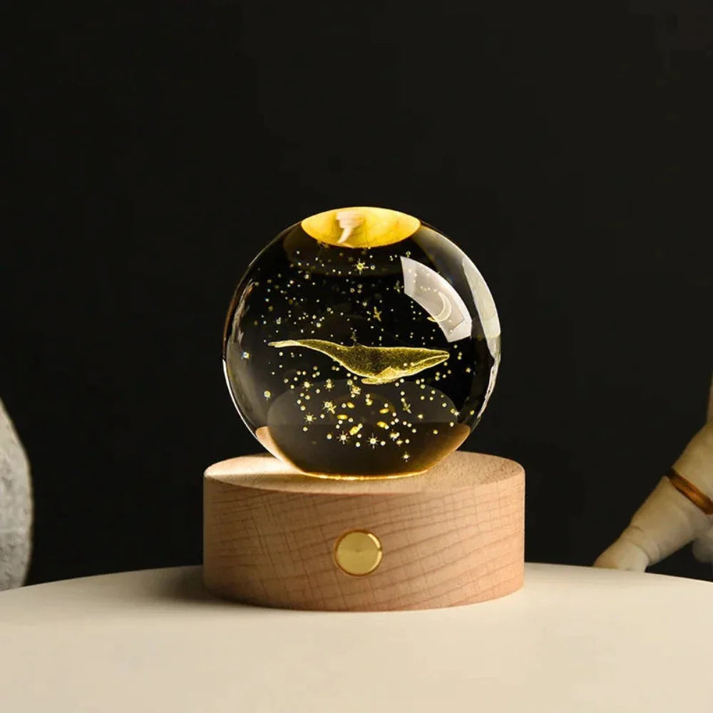 3D Laser Engraved Crystal Sphere