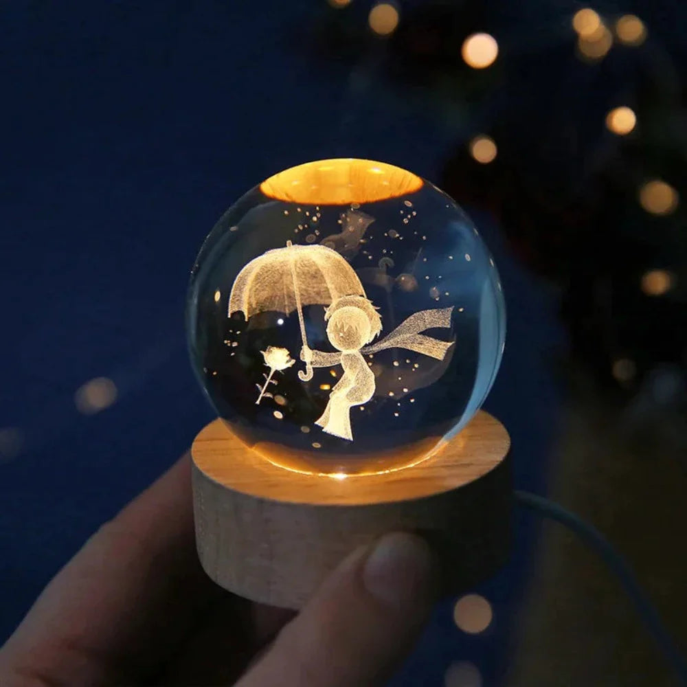 3D Laser Engraved Crystal Sphere