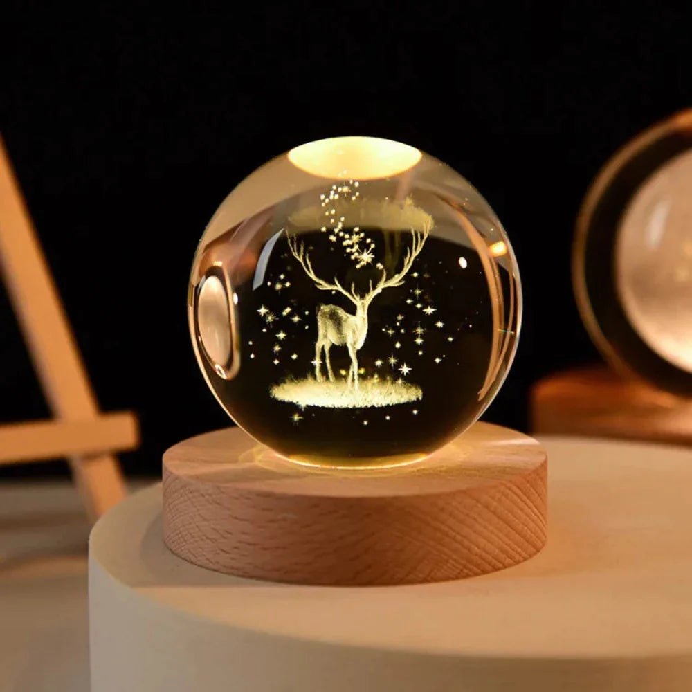 3D Laser Engraved Crystal Sphere