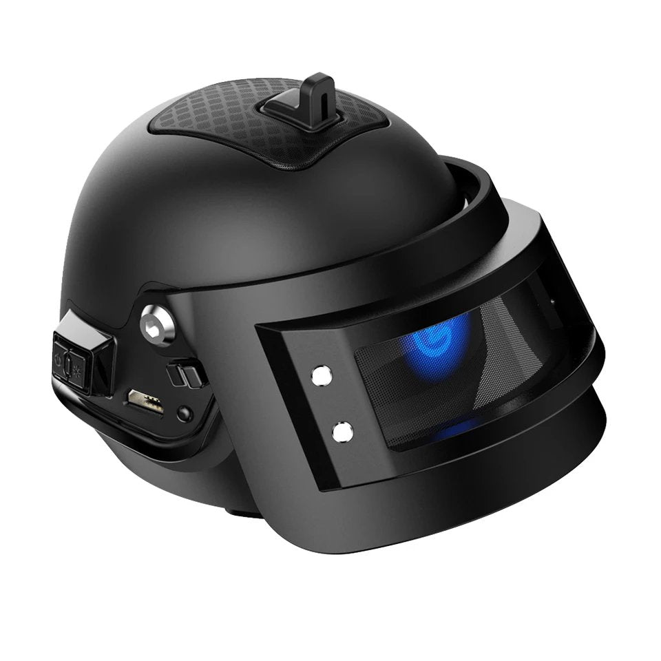 Mini Helmet Shape Portable Bluetooth Wireless Speaker Rechargeable Stereo System for Gamers