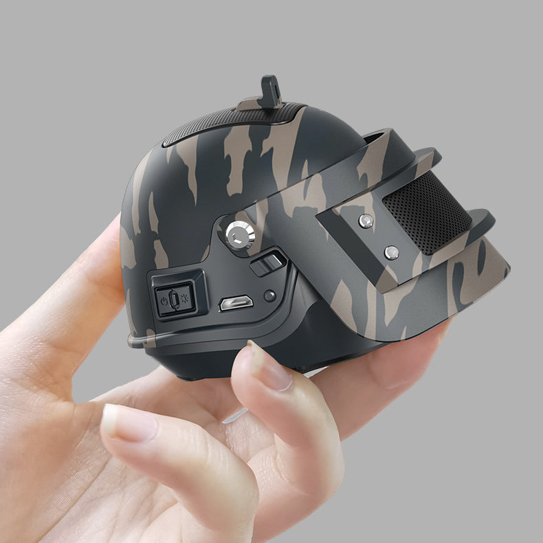 Mini Helmet Shape Portable Bluetooth Wireless Speaker Rechargeable Stereo System for Gamers