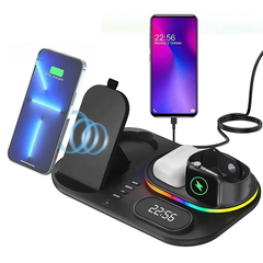 4 in 1 LED Wireless Fast Charging Station