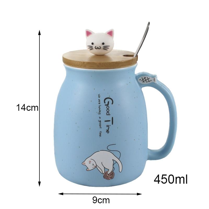 Adorable Cat Cartoon Ceramic Coffee Mug 450mL