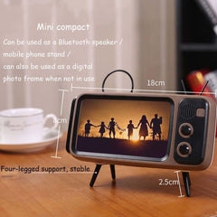 Retro TV design Bluetooth Speaker & Phone Holder