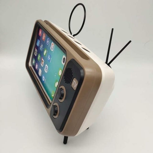 Retro TV design Bluetooth Speaker & Phone Holder